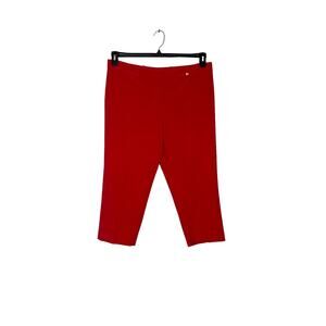 Calvin Klein vibrant red capri flat front casual pants size 12